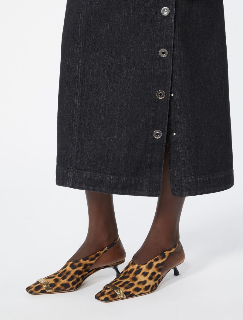 Straight-fit denim skirt - BLACK - Sportmax - 4