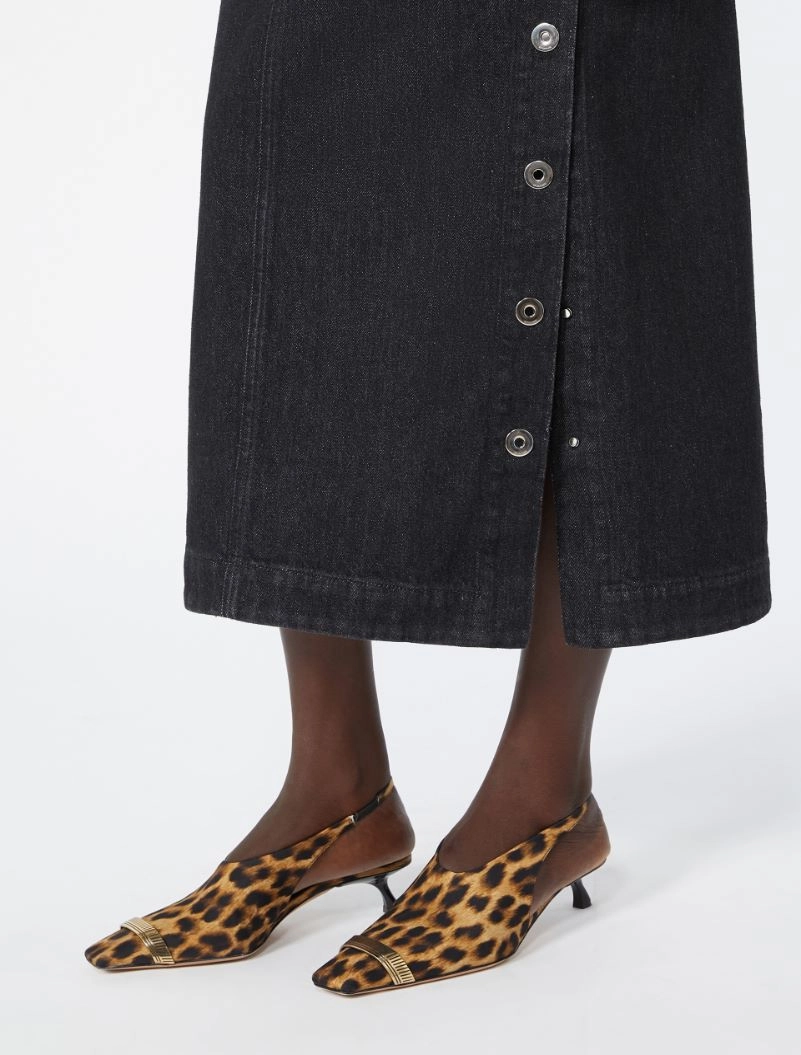 Straight-fit denim skirt - BLACK - Sportmax - 4