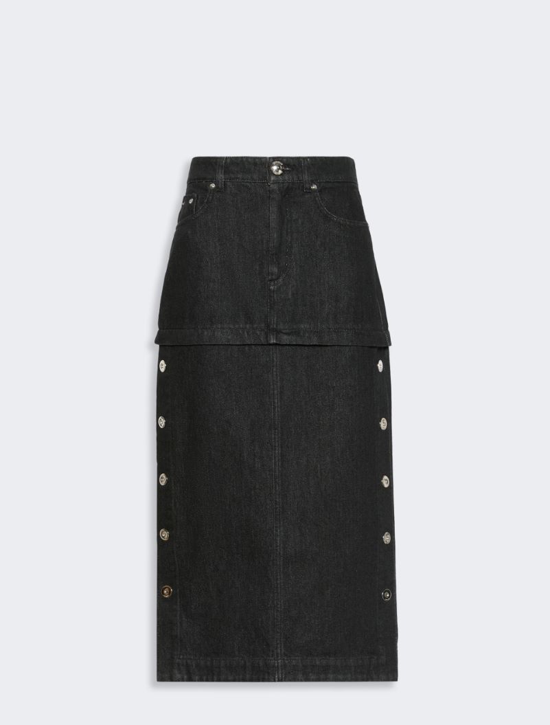 Straight-fit denim skirt - BLACK - Sportmax - 6