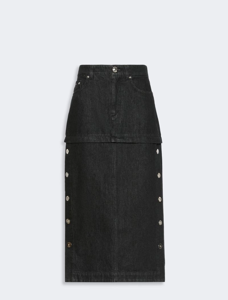Straight-fit denim skirt - BLACK - Sportmax - 6