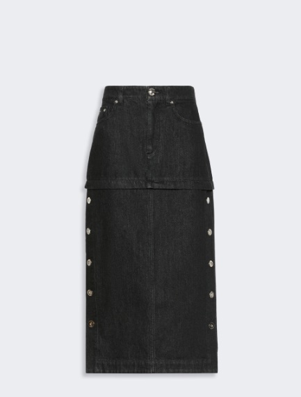 Straight-fit denim skirt - BLACK - Sportmax - 6