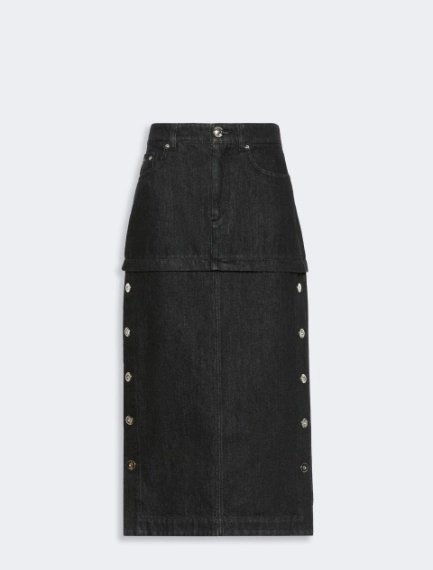 Straight-fit denim skirt - BLACK - Sportmax