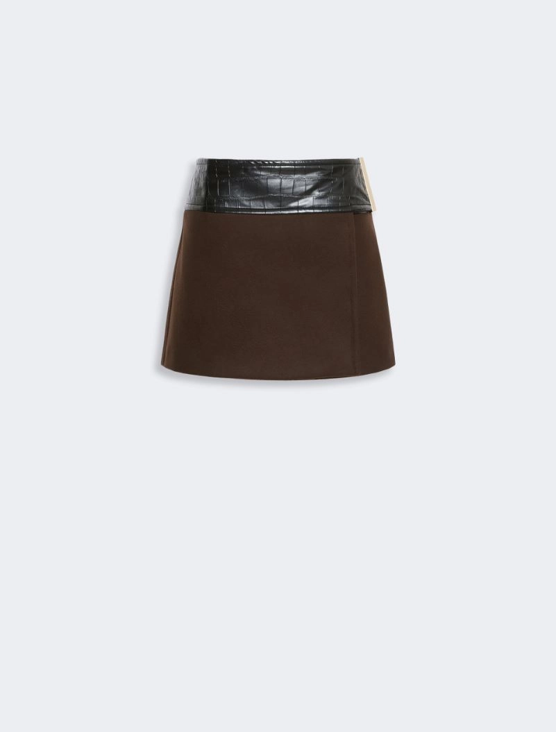 Pure wool mini skirt - CHOCOLATE - Sportmax - 5
