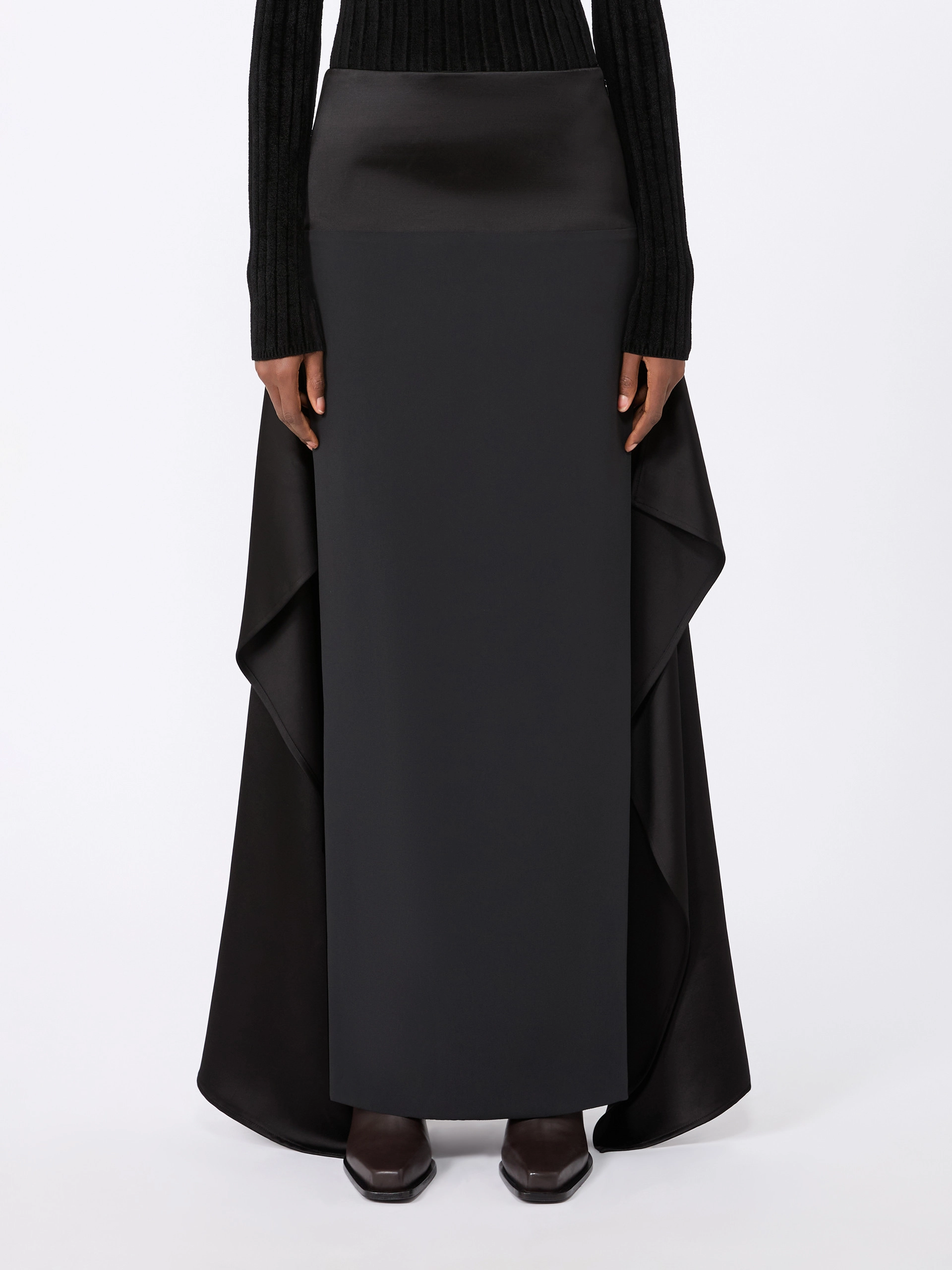 Long cady and heavy twill skirt - BLACK - Sportmax - 2