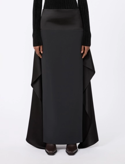 Long cady and heavy twill skirt - BLACK - Sportmax - 2