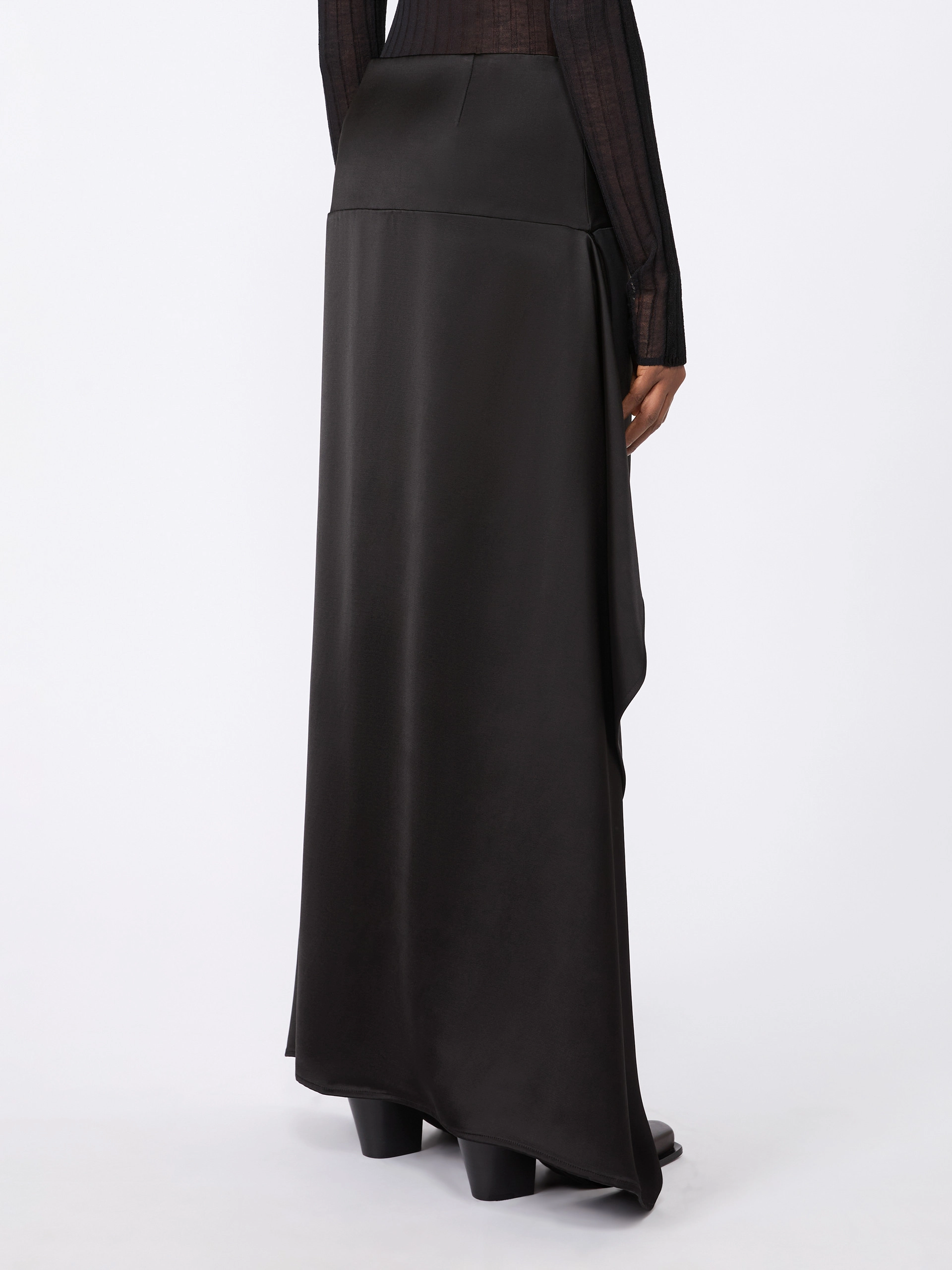 Long cady and heavy twill skirt - BLACK - Sportmax - 3