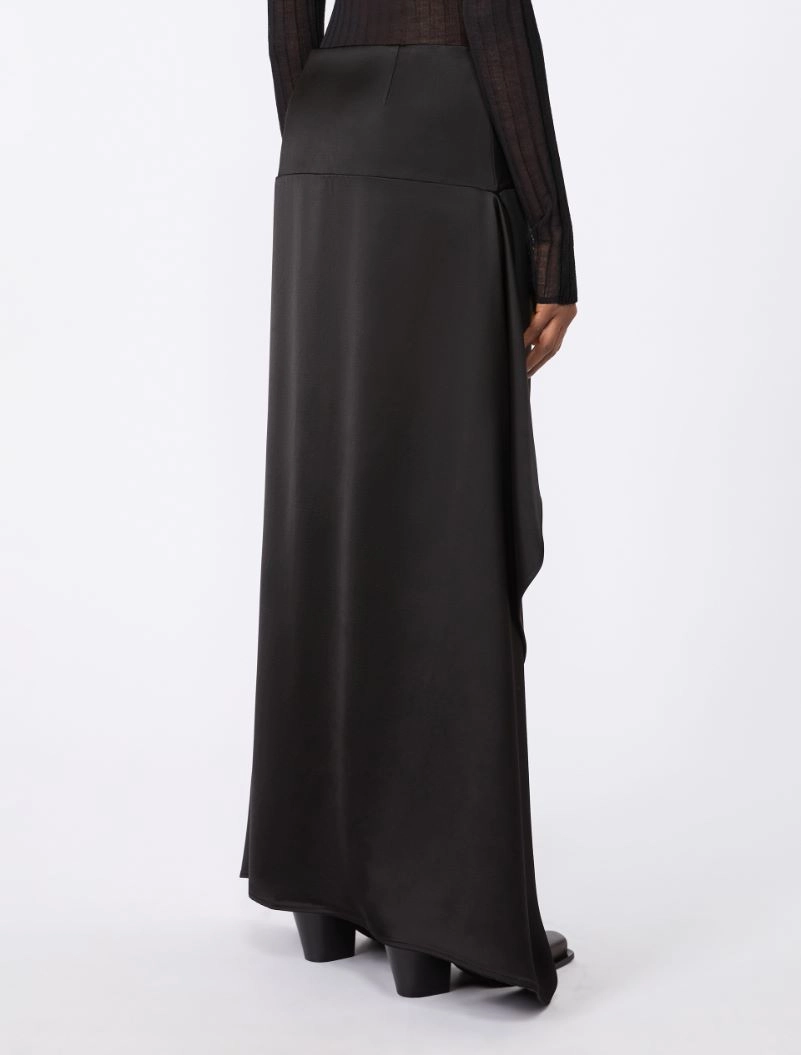 Long cady and heavy twill skirt - BLACK - Sportmax - 3