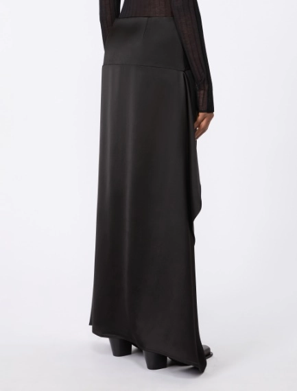 Long cady and heavy twill skirt - BLACK - Sportmax - 3