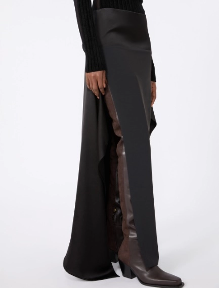 Long cady and heavy twill skirt - BLACK - Sportmax - 4