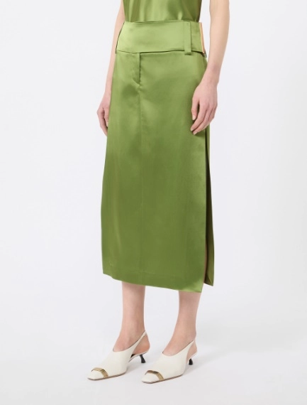 Straight-fit long satin skirt - PASTEL GREEN - Sportmax - 2