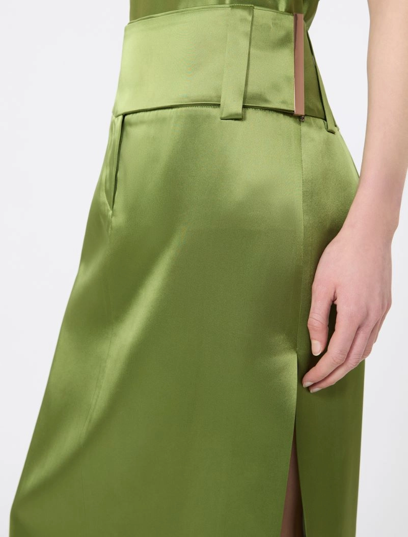 Straight-fit long satin skirt - PASTEL GREEN - Sportmax - 4