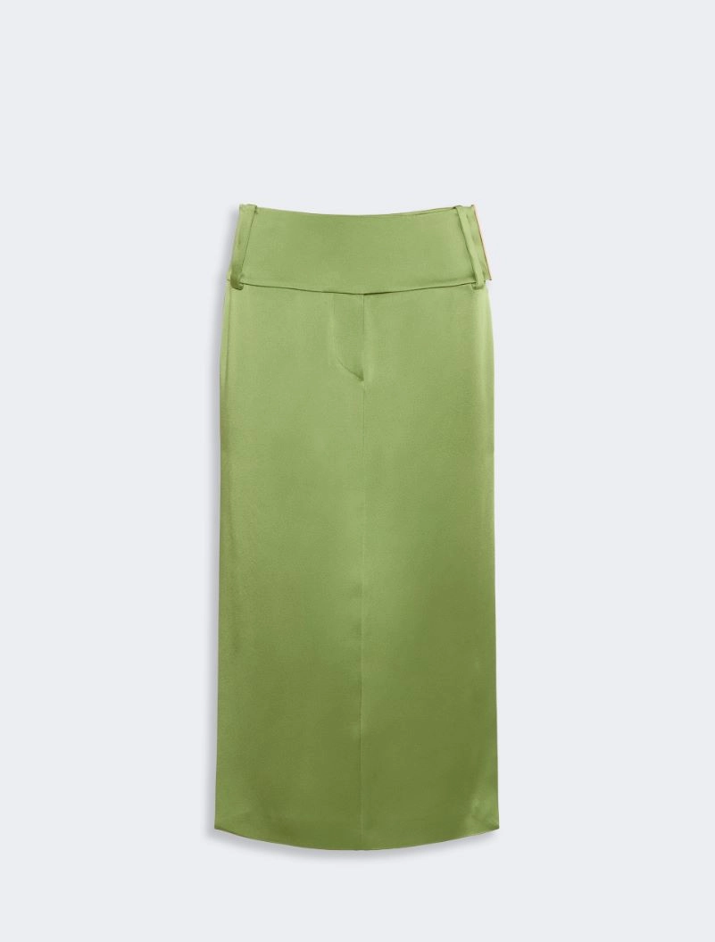 Straight-fit long satin skirt - PASTEL GREEN - Sportmax - 5