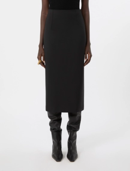 Slim stretch wool skirt - BLACK - Sportmax - 2