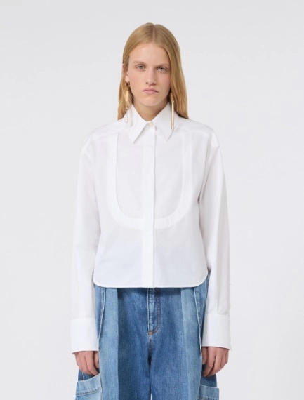 Cotton poplin boxy shirt - OPTICAL WHITE - Sportmax - 2