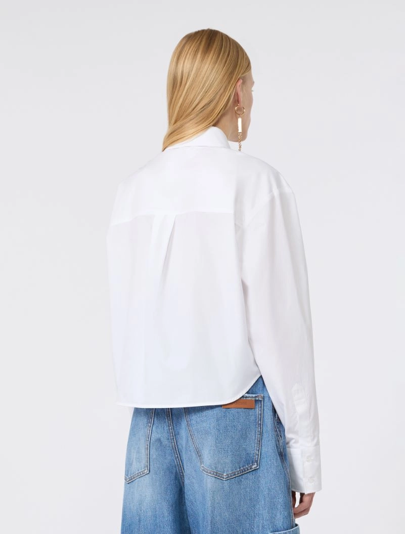 Cotton poplin boxy shirt - OPTICAL WHITE - Sportmax - 3