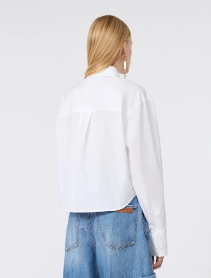 Cotton poplin boxy shirt - OPTICAL WHITE - Sportmax - 3