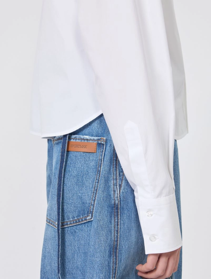 Cotton poplin boxy shirt - OPTICAL WHITE - Sportmax - 5