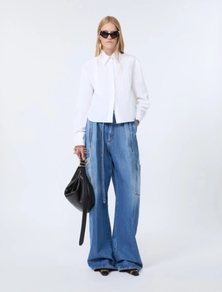 Cotton poplin boxy shirt - OPTICAL WHITE - Sportmax - 1