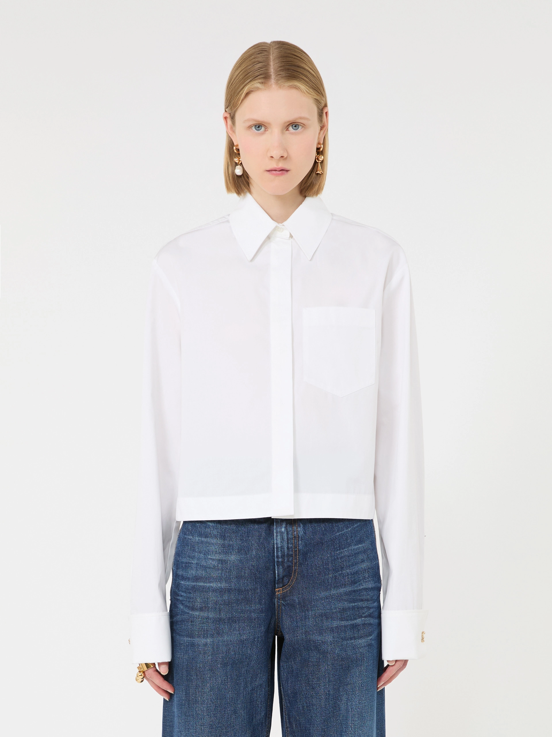 Cotton boxy shirt - OPTICAL WHITE - Sportmax - 2