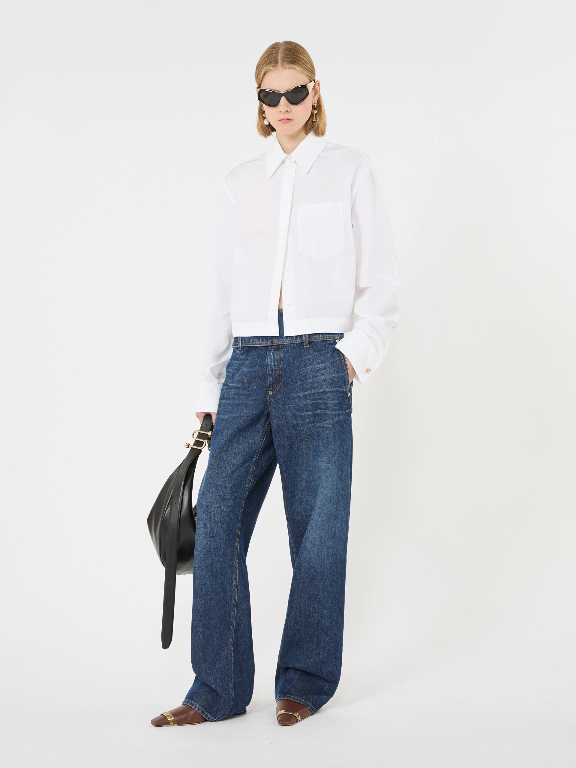 Cotton boxy shirt - OPTICAL WHITE - Sportmax