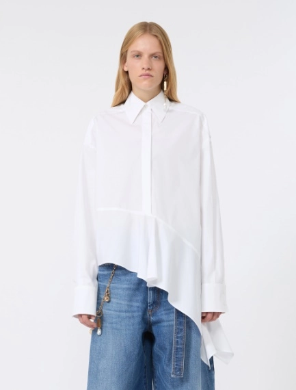 Camicia asimmetrica in popeline - BIANCO OTTICO - Sportmax - 2