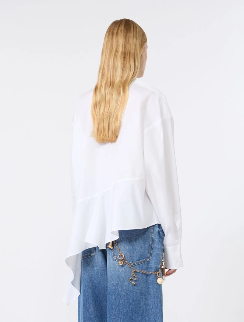 Camicia asimmetrica in popeline - BIANCO OTTICO - Sportmax - 3