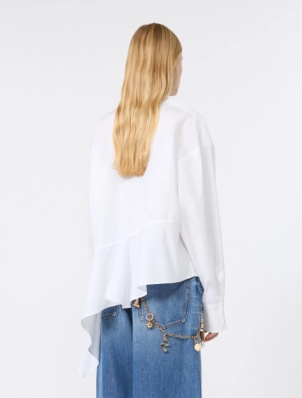 Camicia asimmetrica in popeline - BIANCO OTTICO - Sportmax - 3