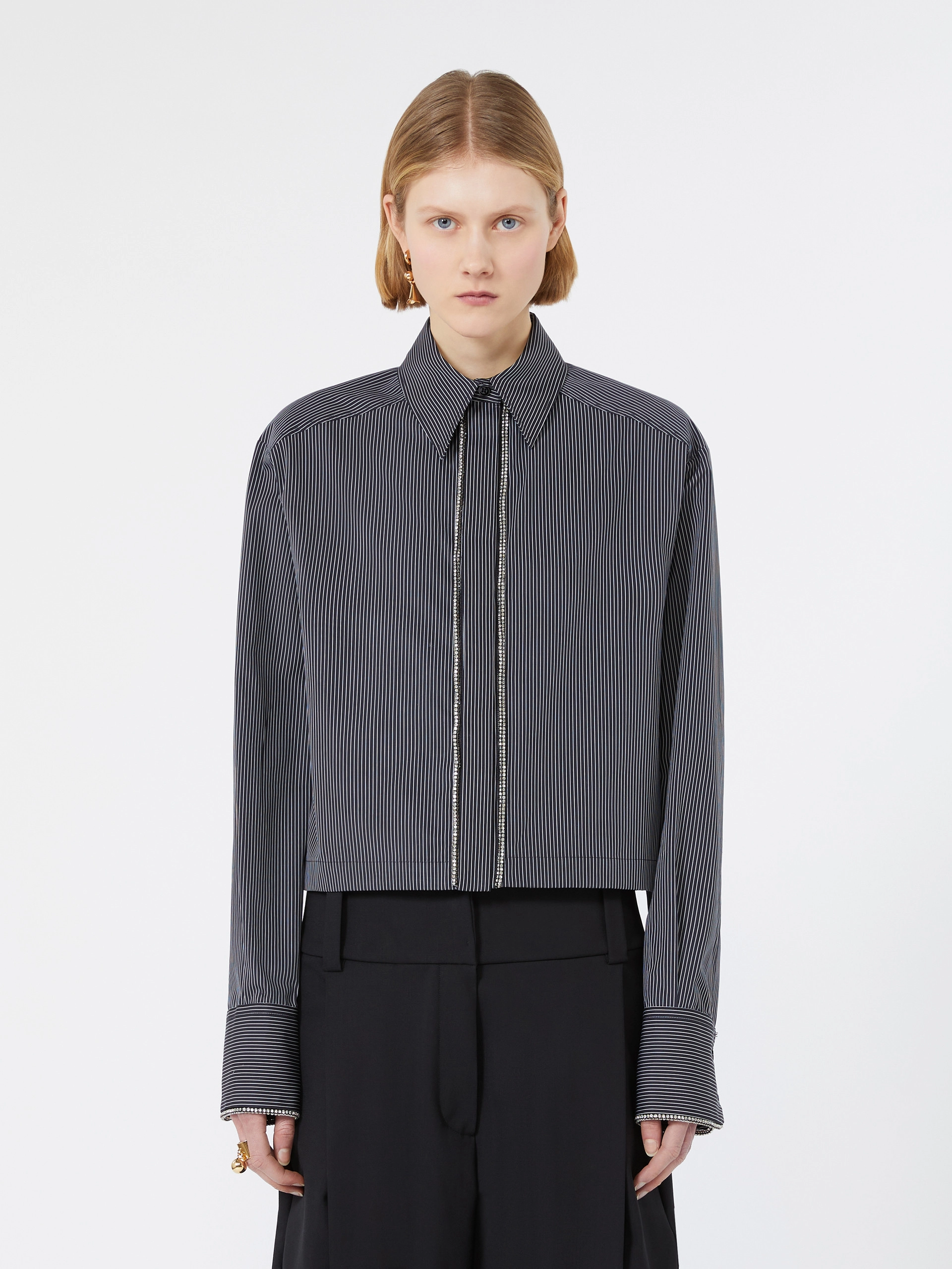 Cotton boxy shirt - BLACK - Sportmax - 2