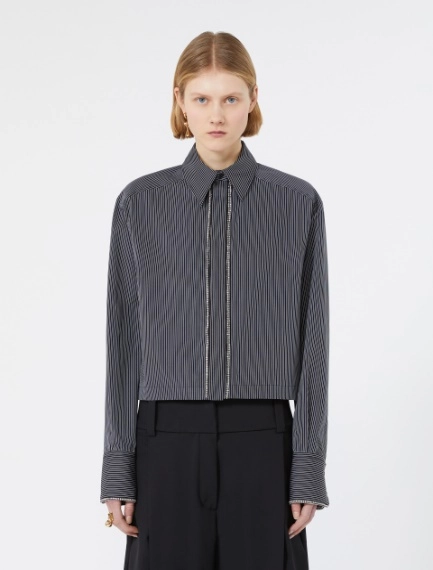 Cotton boxy shirt - BLACK - Sportmax - 2