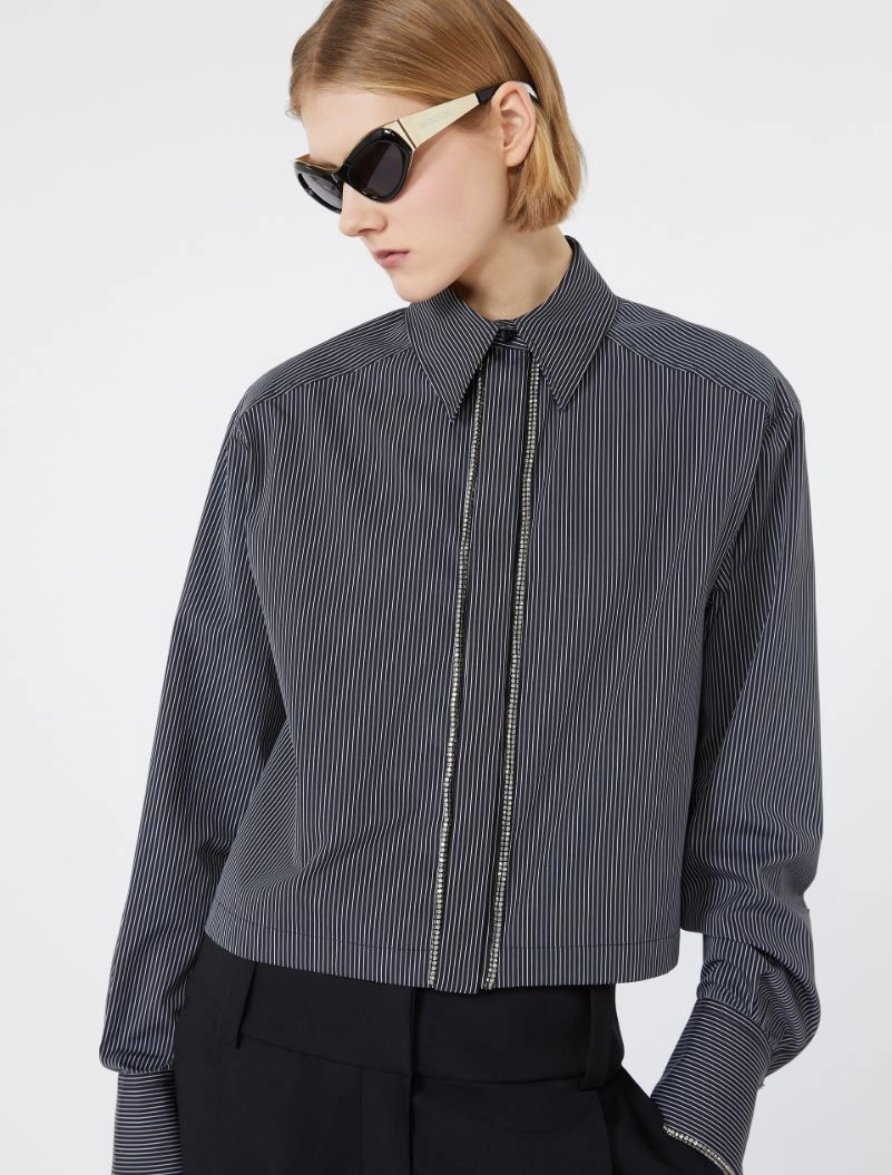 Cotton boxy shirt - BLACK - Sportmax - 4