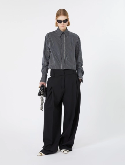 Cotton boxy shirt - BLACK - Sportmax - 1