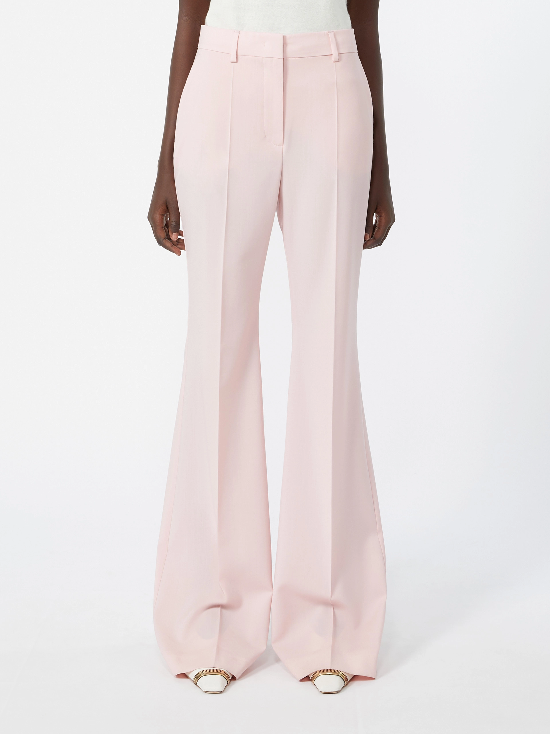 Natural stretch pure wool flared trousers - ANTIQUE ROSE - Sportmax - 2
