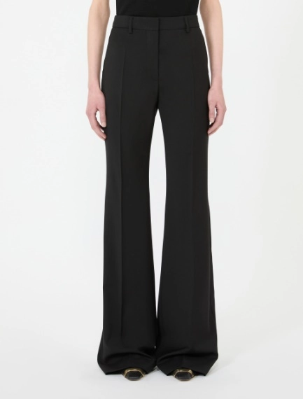 Pantalon évasé en pure laine naturelle stretch - NOIR - Sportmax - 2