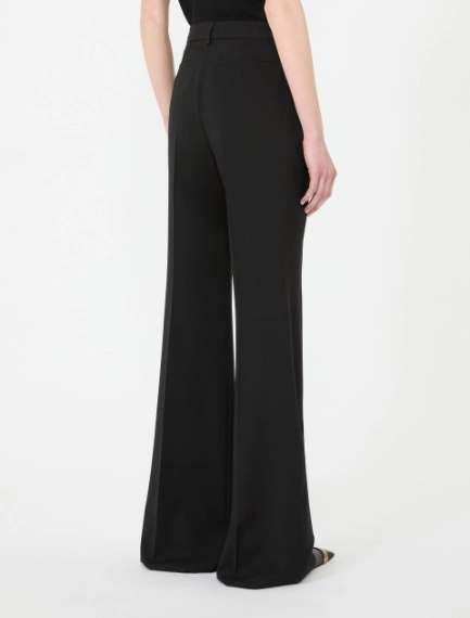 Pantalon évasé en pure laine naturelle stretch - NOIR - Sportmax - 3