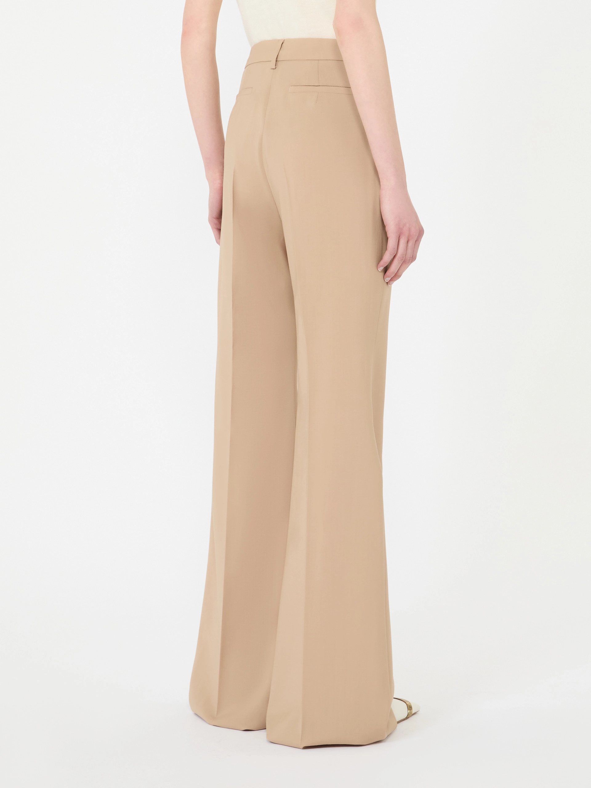 Natural stretch pure wool flared trousers - BEIGE SHADED - Sportmax - 3