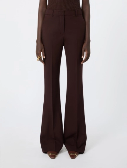 Flared stretch wool trousers - PLUM - Sportmax - 2