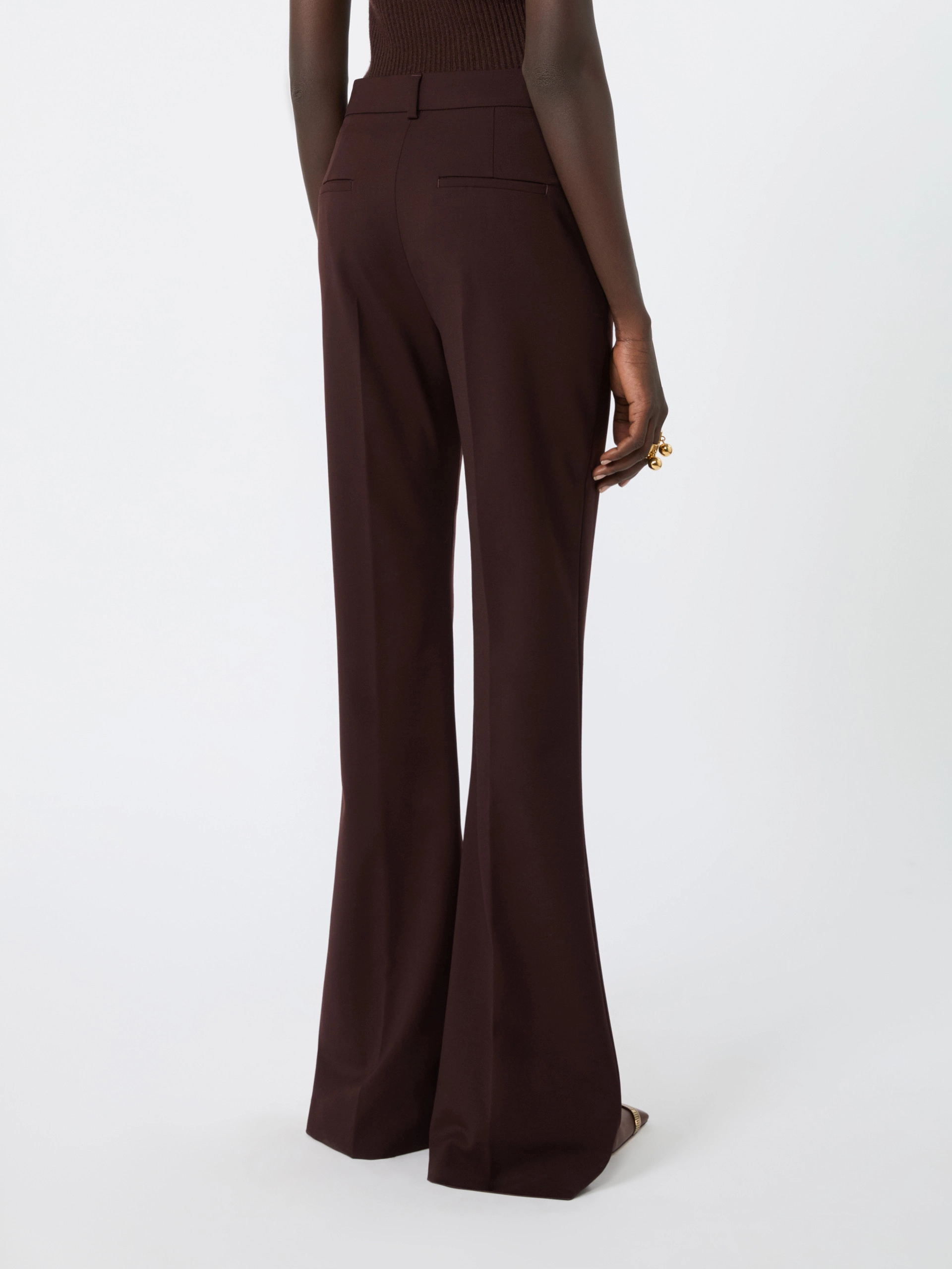 Flared stretch wool trousers - PLUM - Sportmax - 3