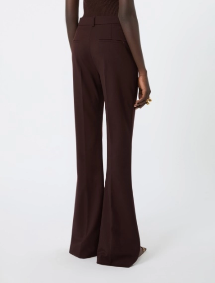 Flared stretch wool trousers - PLUM - Sportmax - 3