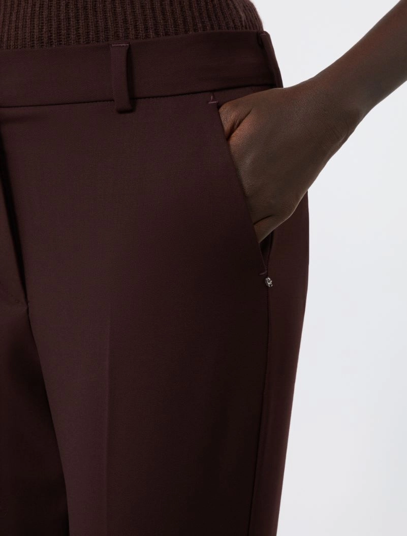 Flared stretch wool trousers - PLUM - Sportmax - 4