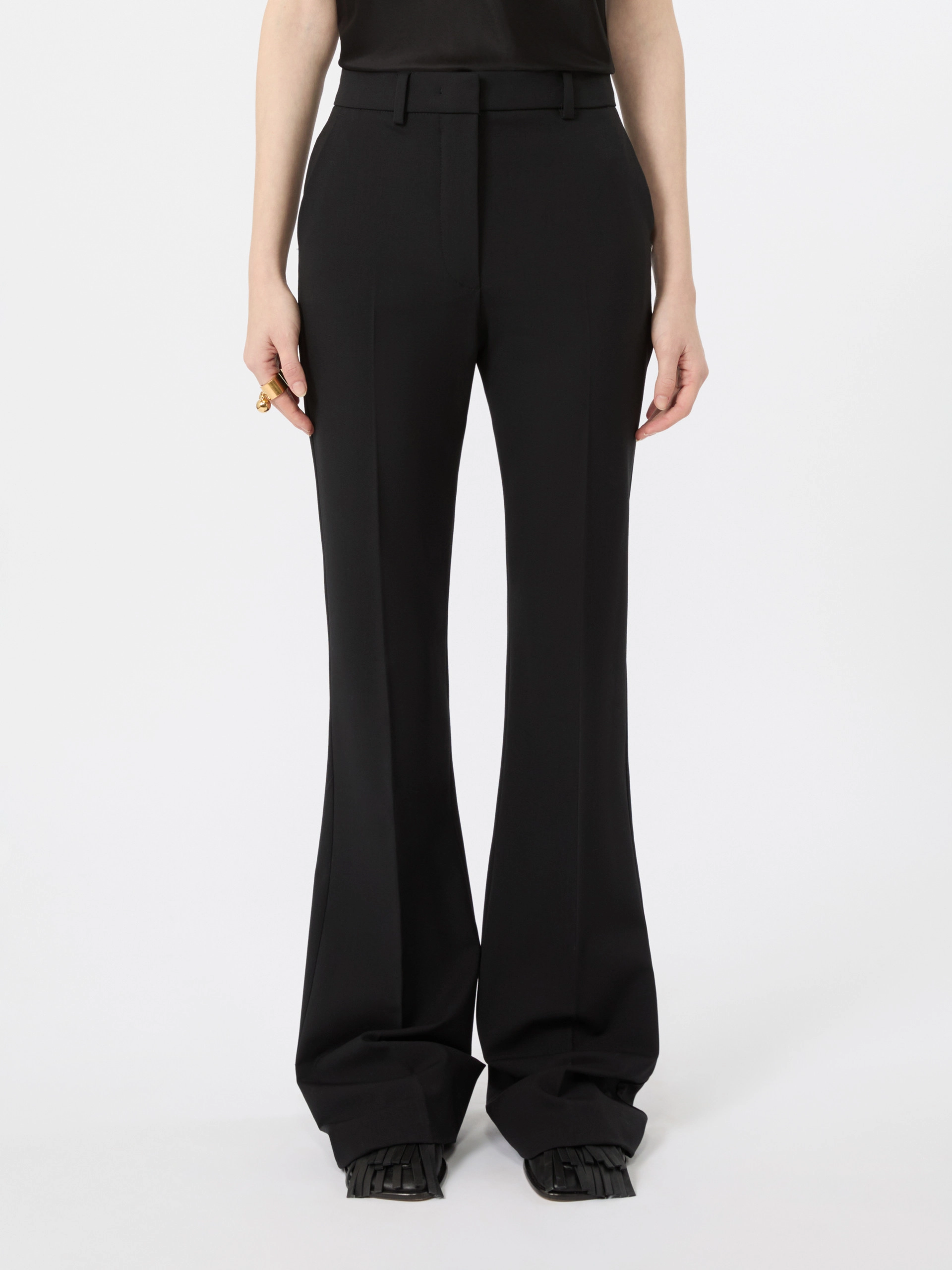 Flared stretch wool trousers - BLACK - Sportmax - 2