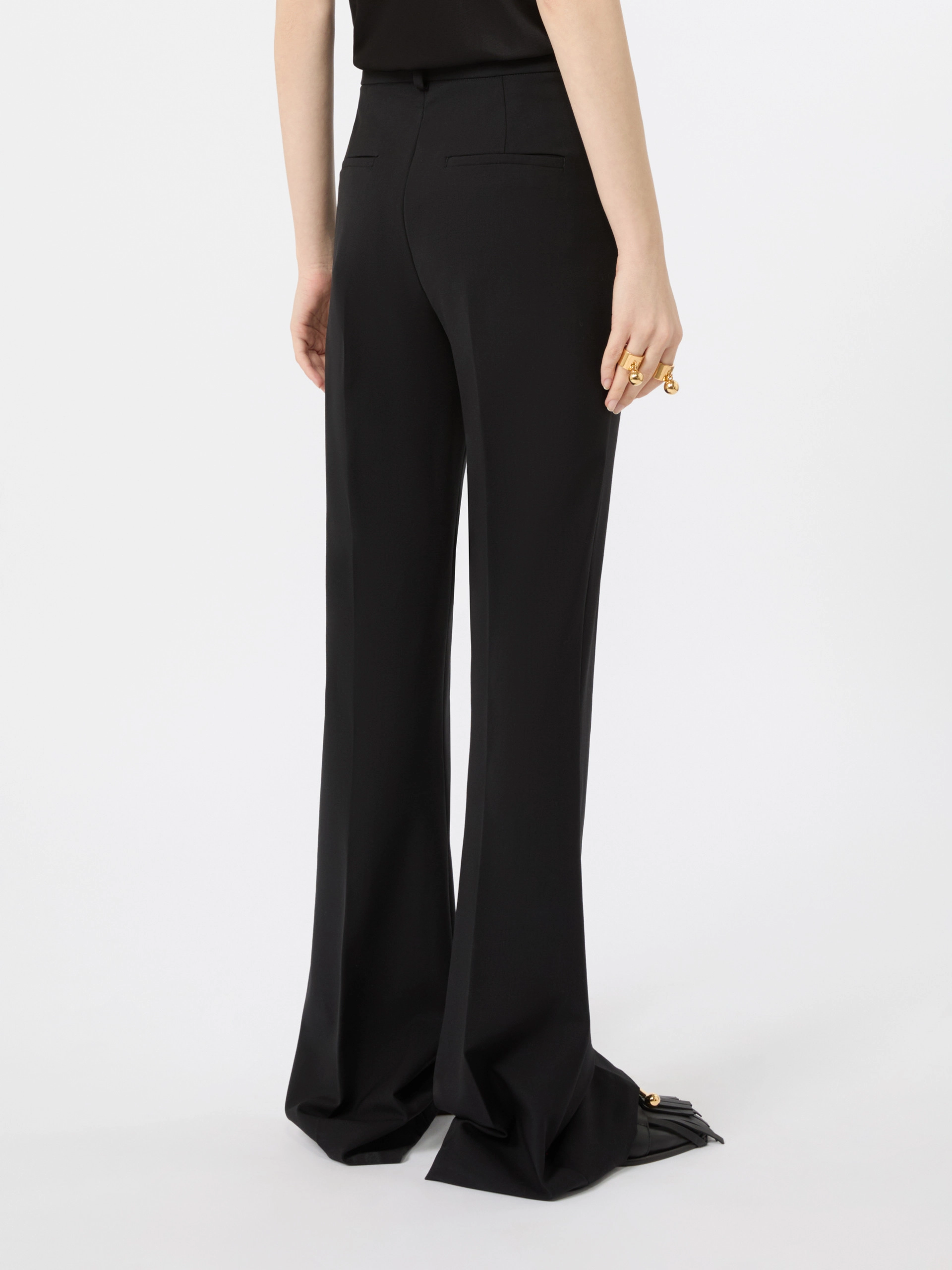 Flared stretch wool trousers - BLACK - Sportmax - 3