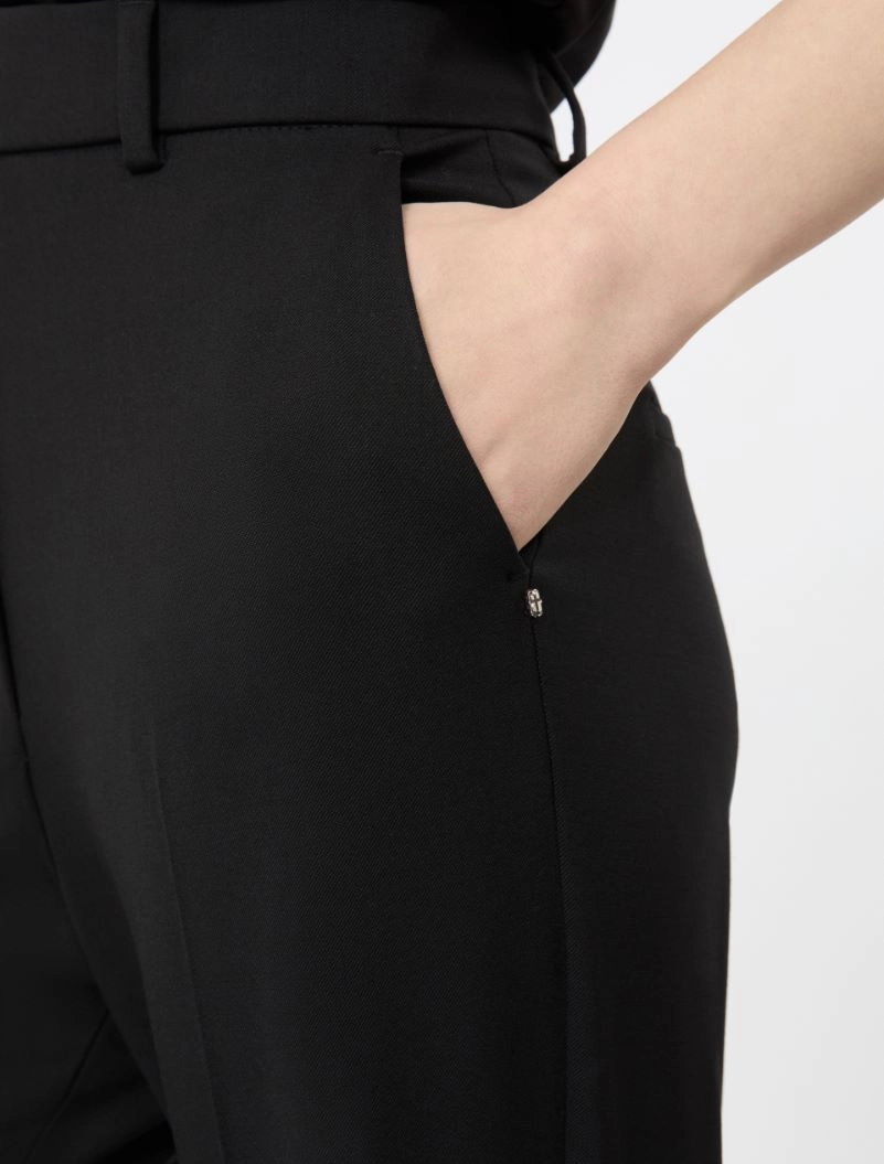 Flared stretch wool trousers - BLACK - Sportmax - 4
