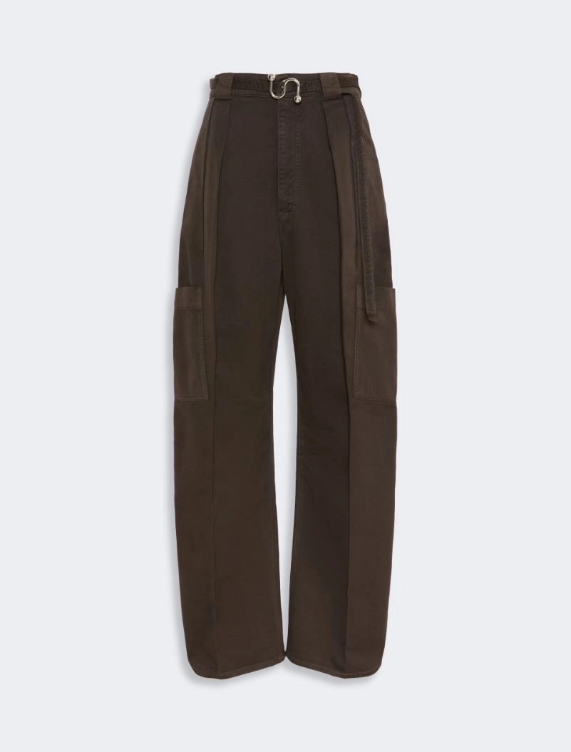 Oversized cotton cargo trousers - CHOCOLATE - Sportmax - 5