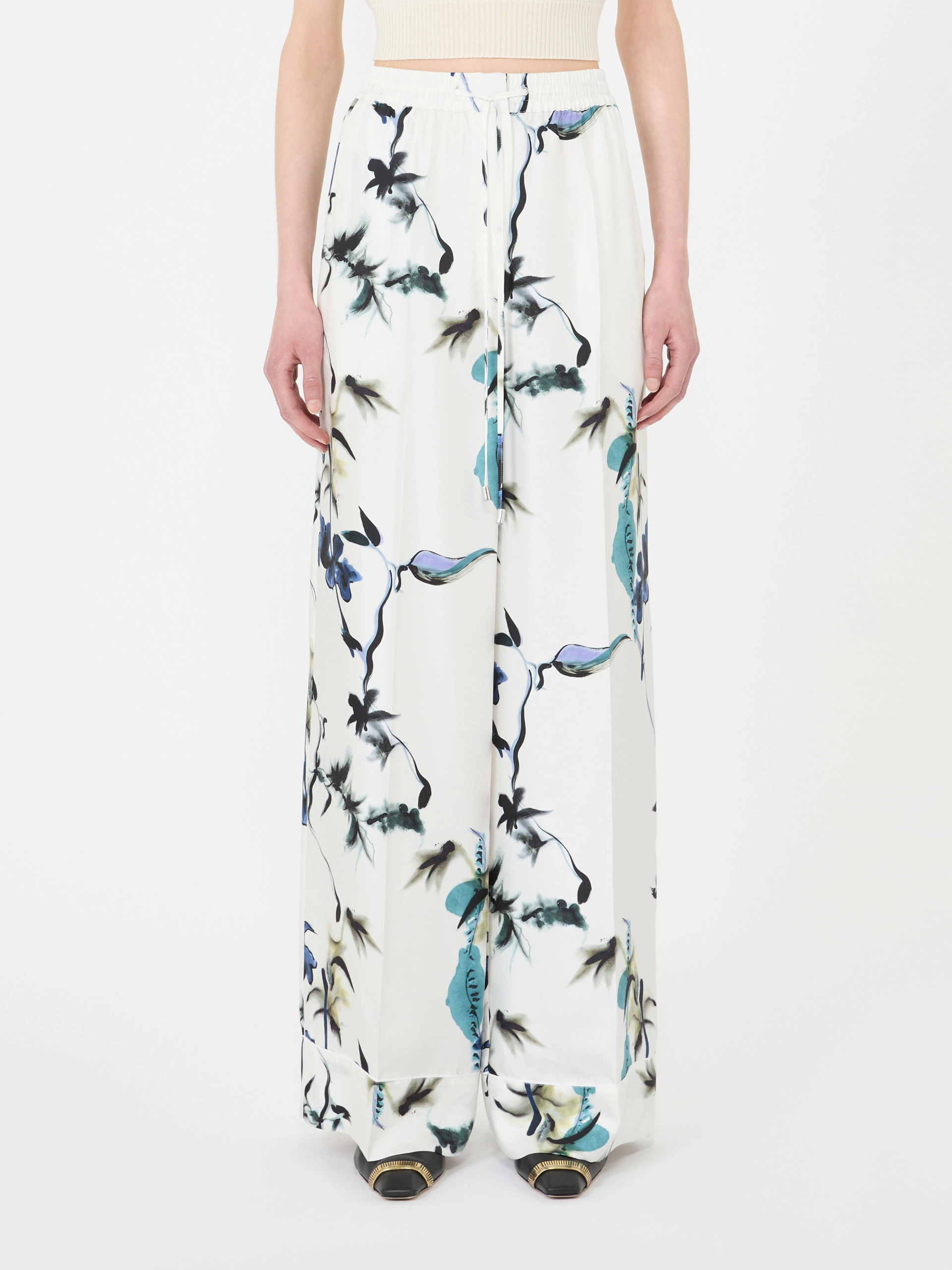 Silk pyjama trousers - WHITE - Sportmax - 2