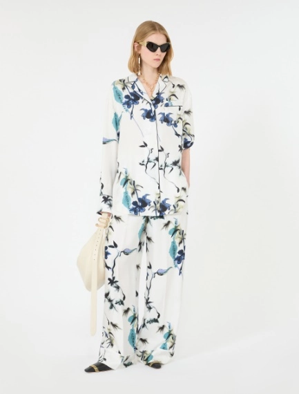 Silk pyjama trousers - WHITE - Sportmax - 1