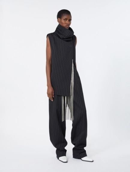 Pleated stretch wool trousers - BLACK - Sportmax - 1