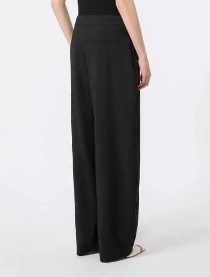 Natural stretch pure wool baggy trousers - BLACK - Sportmax - 3