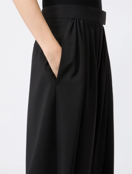 Natural stretch pure wool baggy trousers - BLACK - Sportmax - 4