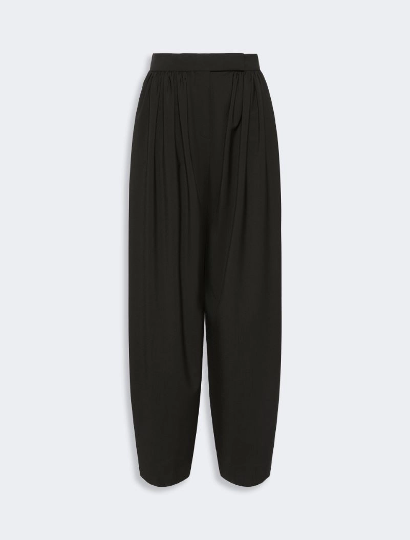 Natural stretch pure wool baggy trousers - BLACK - Sportmax - 5