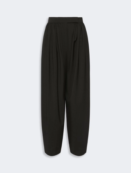 Natural stretch pure wool baggy trousers - BLACK - Sportmax - 5